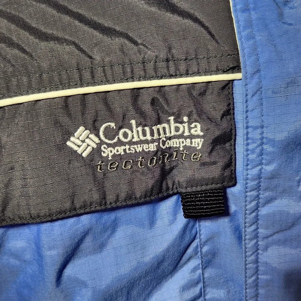 girls COLUMBIA winter Hooded Jacket TECTONITE Blue/Gray ripstop Ski size L 10/12